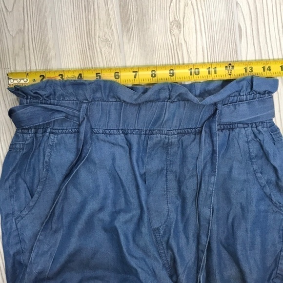 Thread & Supply High Waisted Blue Tie Shorts - Picture 7 of 8